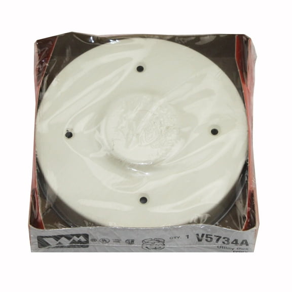 WIREMOLD LEGRAND V5734 BLANK ROUND EXTENSION BOX, IVORY