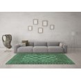 thumbnail image 3 of Ahgly Company Machine Washable Indoor Square Southwestern Turquoise Blue Country Area Rugs, 5' Square, 3 of 4