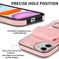 thumbnail image 3 of TECH CIRCLE Case for iPhone 11, [Built-in 2 Micro-SIM Card Slots] Slim Soft Shockproof Protective Cover with Ring Holder Stand + Card Holder Pocket + Eject Pin Holder - Pink, 3 of 8