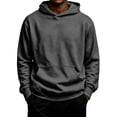 thumbnail image 2 of Men's Oversized Pullover Hoodie Drawstring Hood Kangaroo Pocket Soft Fleece Casual Loose Sweatshirt,3XL, 2 of 4