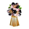 thumbnail image 1 of Tocado tipo kimono, qipao japonés, adornos de primavera, borlas y pinzas para el pelo. Negro, 1 of 9