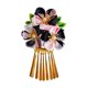 thumbnail image 1 of Tocado tipo kimono con flores japonesas Hanfu Qipao, broche para el pelo con borlas para primavera y otoño. Negro, 1 of 9