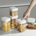 thumbnail image 3 of FUSAYUKI Manual Vacuum Jar With One-Button Vacuum Pump, Airtight Food Cereal Containers Storage With Lids (white-4pc) C104, 3 of 3