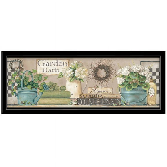 Garden Bath by Pam Britton Printed Framed Wall Art Wood Multi-Color