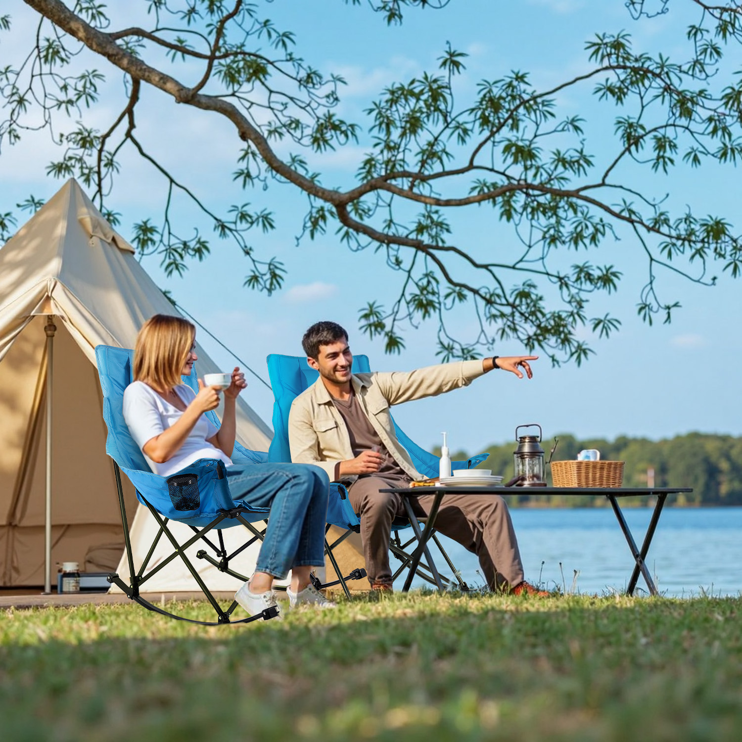 BOSSIN Portable Oversized Rocking Camping Chair photo 5