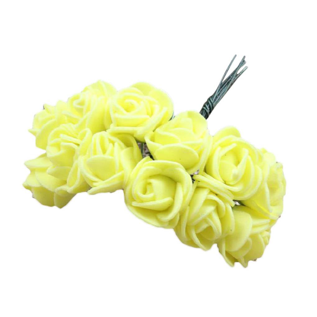 288 Artificial Miniature Foam Rose Flower Wedding Bouquet DIY Craft Decor 