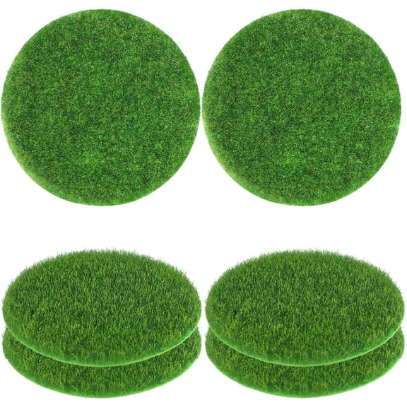Duslogis 6 Pieces Round Fake Grass for Crafts Fairy Garden Grass, Fake Garden Grass for Crafts, 6 Inches Artificial Garden Grass for Miniature Ornament Garden Dollhouse DIY Decoration