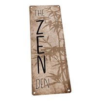 Outdoor The Zen Den Bamboo 4"x12" Metal Sign, Wall Décor for Inspirational