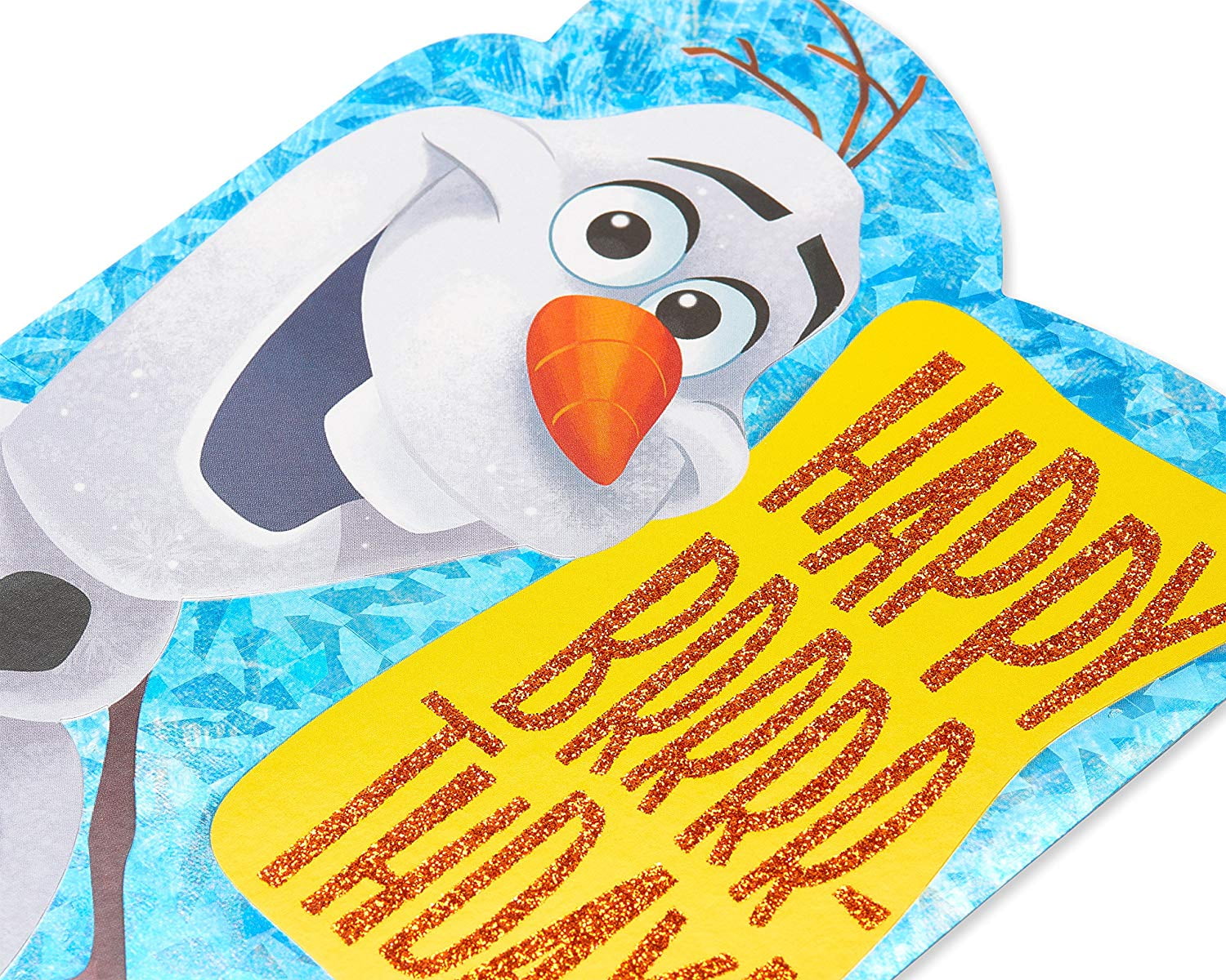 American Greetings Frozen Olaf Birthday Card with Glitter