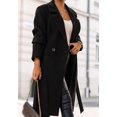 thumbnail image 5 of LinYooLi Women's Notch Lapel Wrap Coat Winter Casual Wool Blend Overcoat Mid-Length Coat with Blet, 5 of 5