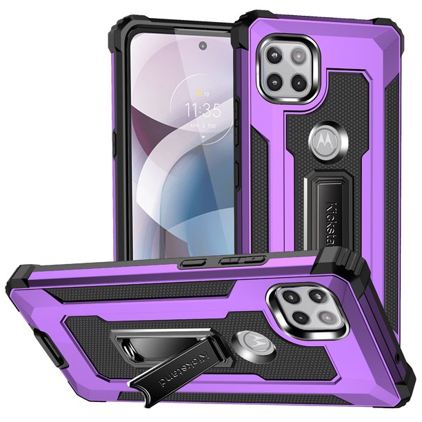 Motorola One 5g Ace Case Moto G 5g Case Rosebono Hybrid Slim Colorful Armor Shockproof Impact Resistant Protective Cover Case With Kickstand For Moto One 5g Ace Purple Walmart Com