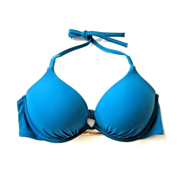 Victoria's Secret Bombshell Add-2-Cups Push-Up Swim Bikini Top Blue Size 38C NWT