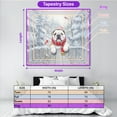 thumbnail image 5 of Playful Bulldog Welcomes Winter Snowy Day with Cardinal Bird Tapestry Dog Lover Gifts Idea Wall Hanging Backdrop Home Decor - 2017, 5 of 5