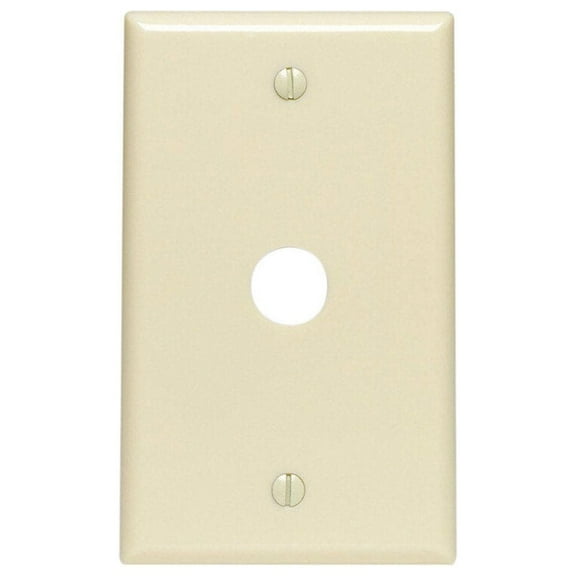 Leviton 86017 Telephone/Cable Wall Plate, 001-000 Size, 1 Gang, Ivory