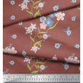 thumbnail image 1 of Soimoi Rayon Fabric Leaves & Periwinkle Floral Fabric Prints By Yard 42 Inch Wide, 1 of 3