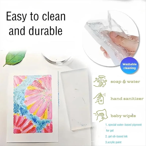 Gel Printing Plate Kit - 5x7" & 8x10" Reusable Gelli Plates for Monoprinting, Eco-Friendly,Easy to Clean Art Printmaking