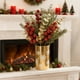 thumbnail image 1 of Christmas Pine Needle Flower Branch Decoration, Simulation Plant Red Berry Leaf, Plug In Holiday Decor, Realistic Artificial Branch, Easy Assembly, Foldable Design, Metal Frame, For Bedroom Home, 1 of 6