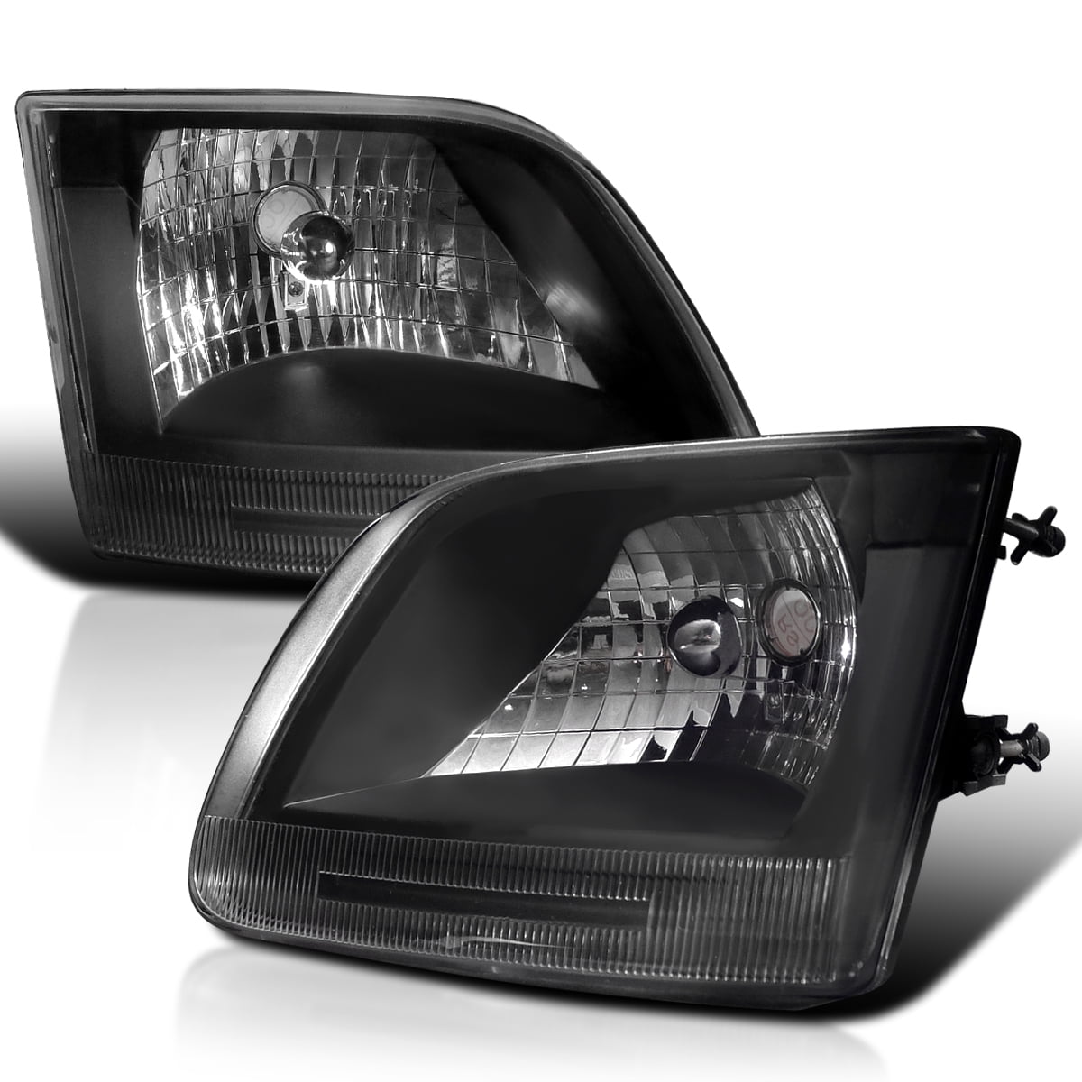 SpecD Tuning Euro Black Diamond Headlights Compatible with Ford F150