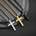 thumbnail image 5 of Cross Necklace for Men, 316L Stainless Steel Chain Pendant Bible Verse Religious Christian First Communion Confirmation Jewelry Gifts 22+2 Inches, 5 of 5