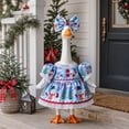 thumbnail image 5 of Aurorax Christmas Porch Goose Outfits 23" Holiday,Goose Clothes for Cement Goose Porch Goose 17/19 inch,Blue Lace Skirt and Bow Winter 23" Porch Goose Clothing Accessories for Outdoor Lawn Yard, 5 of 7