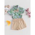 thumbnail image 2 of Bagilaanoe 2pcs Toddler Easter Outfits Baby Boy Shorts Set Short Sleeve Print Shirt Tops + Shorts 9M 12M 18M 24M 3T 4T Kids Casual Summer Clothes, 2 of 8