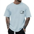 thumbnail image 1 of Camiseta de manga raglán con estampado de letras para hombre - Estilo floral - Poliéster y spandex - Ropa informal para el día a día - Cuello redondo y manga corta, 1 of 4