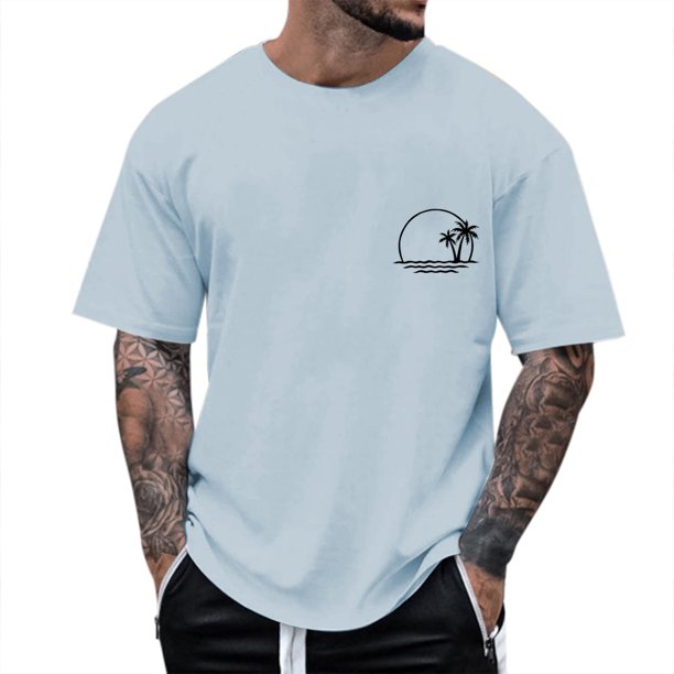 Camiseta de manga raglán con estampado de letras para hombre - Estilo floral - Poliéster y spandex - Ropa informal para el día a día - Cuello redondo y manga corta
