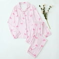 thumbnail image 2 of Womens Pajama Set Casual Long Sleeve Long Pants Loungewear Women Pjs,RD1,L, 2 of 3