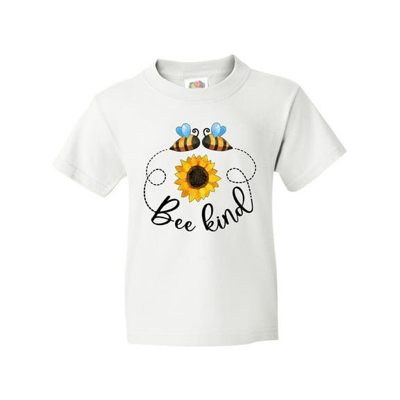 Inktastic Bee Kind Bees and Sunflower Youth T-Shirt