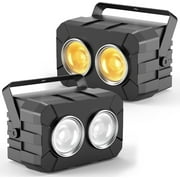 Stage Lights, 180W 2 Eyes LED COB Par, Cool+Warm White LED Blinder Lights, Audience Casting DMX512 & Sound-Activated COB Par Can, Stage Lighting for Party Show Wedding Event, 2 Pack