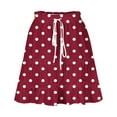 thumbnail image 6 of Bovxnpu Plus Size Skirts For Women, Women's Stretchy Flared Casual Mini Skirt, Women's Summer Beach Polka Printing Lace Drawstring Tie Adjustable Skirt XXL, 6 of 6