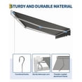 thumbnail image 5 of TROPOW Retractable Awning, Manual Awnings for Patio, Sun Shade Patio Awning with Crank Handle, Aluminum Frame, 280 g Polyester Fabric, for Deck, Balcony, Yard, 5 of 7
