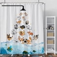 thumbnail image 3 of Raining Dogs Shower Curtain for Kids Cute Cartoon Animal Playing Water Shower Curtains Decorative for Bathroom Waterproof Fabric Shower Curtain with Hooks 72x84 Inches, 3 of 6