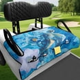 thumbnail image 4 of XYZCANDO Golf Cart Seat with Pockets Terry Cloth, Compatible with Club Car Golf Cart Sports, for EZGO Club Car Seats, Colorful Turtle in Floral Sea, 4 of 8