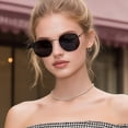 thumbnail image 4 of KANASTAL Polarized Sunglasses for Women Men Hexagon Polygon Square Sun Glasses UV400 Protection Metal Black Frame, 4 of 8