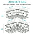 thumbnail image 2 of stusgo Corner Shower Caddy 2 Pack, Bathroom Shower Organizer Shelves, No Drilling Corner Shower Shelves Shampoo Holder with 8 Hooks and 6 Adhesives (Silver), 2 of 7