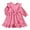 w-Pink377190, variant on Hifoo Stylish Girls Long Sleeve Dress Elegant Lace Trim Fit Flare Party Wear Comfortable Soft Fabric Fall Season Casual Formal Attire Fashionable Kids Christmas Solid Color O-Neck Dresses