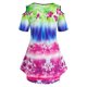 thumbnail image 2 of Tallo de talla grande tinte lace-up hombro abierto camiseta larga Rosegal Camisetas tallas grandes, 2 of 5
