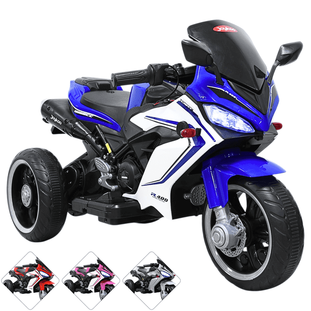 Moto Eléctrica Deportiva para Niños 3 Ruedas Bluetooth Dos Baterias 6V a partir de 3 Años - Gris