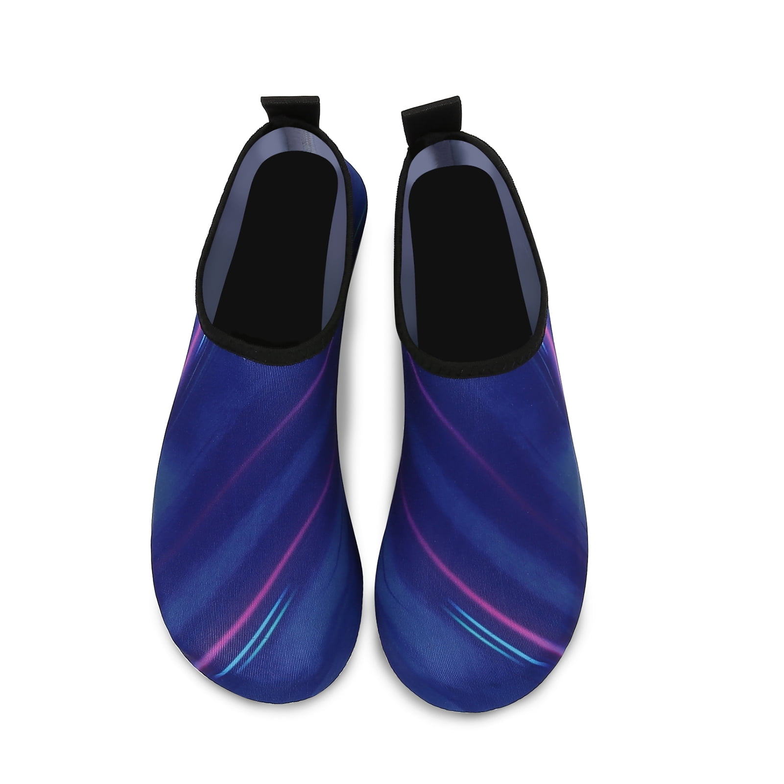 Men and Women a Slip On Barefoot Quick-Dry Beach Aqua Yoga Water Shoes (Laser Glare/Navy, 11-12 Women/9.5-10 Men)