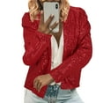 thumbnail image 4 of Women's Casual Jackets 2025 Women Casual Fashion Sequin Sequins Sparkling Cardigan Jacket, 4 of 8