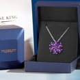 thumbnail image 5 of Gem Stone King 925 Sterling Silver and 10K Yellow Gold Purple Amethyst Flower Pear Shape Flower Pendant Necklace for Women 2.22 Cttw, Gemstone Birthstone, with 18 inch Chain, 5 of 6