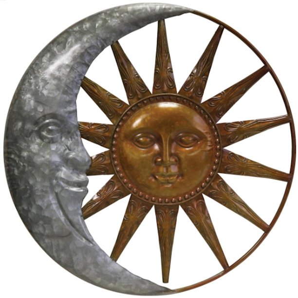 Regal Art and Gift 12718 Galvanized Sun and Moon Wall Decor Wall