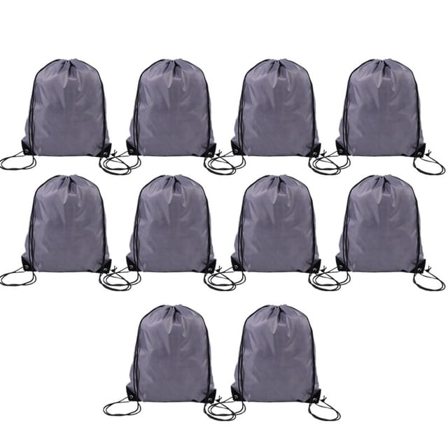 Bolsa de Poliéster con Cordón para Deportes, Maratón, Bolsa de Almacenamiento con Cordón, Bolsa con Cordón, Color Gris