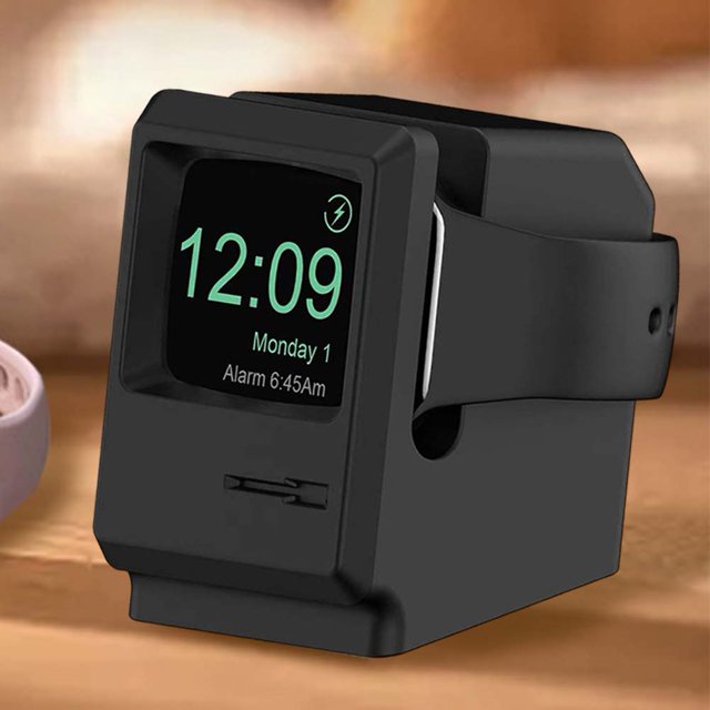 Soporte De Reloj Soporte de cargador Soporte de base antideslizante para Apple Watch 7 6 5 4 3 2 1 (Negro)