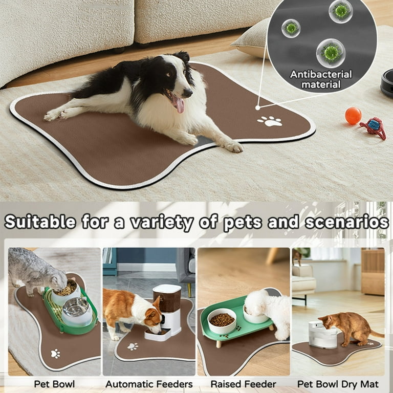 Pet Feeding Mat - Absorbent Dog Mat for Food and Water Bowl - No Stains  Quick Dry Dog Water Dispenser Mat (1115.74inch, Coffee) - Walmart.com