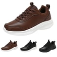 thumbnail image 4 of XIMIN Men's Orthopedic Leather Shoes: Arch Support Plantar Fasciitis Flat Feet Sneakers, Lightweight Business Work Orthotic Thick Sole Foot Heel Pain Relief Oxfords (9, Brown), 4 of 8