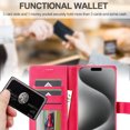 thumbnail image 2 of for iPhone 16 Pro Flip Wallet Case, Classic Card Slots Kickstand Strong Magnetic Premium PU Leather Drop Protective Shockproof Phone Case for iPhone 16 Pro, Rose, 2 of 7