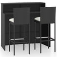 thumbnail image 2 of vidaXL Garden Bar Set Black, Cream White, 2 of 27