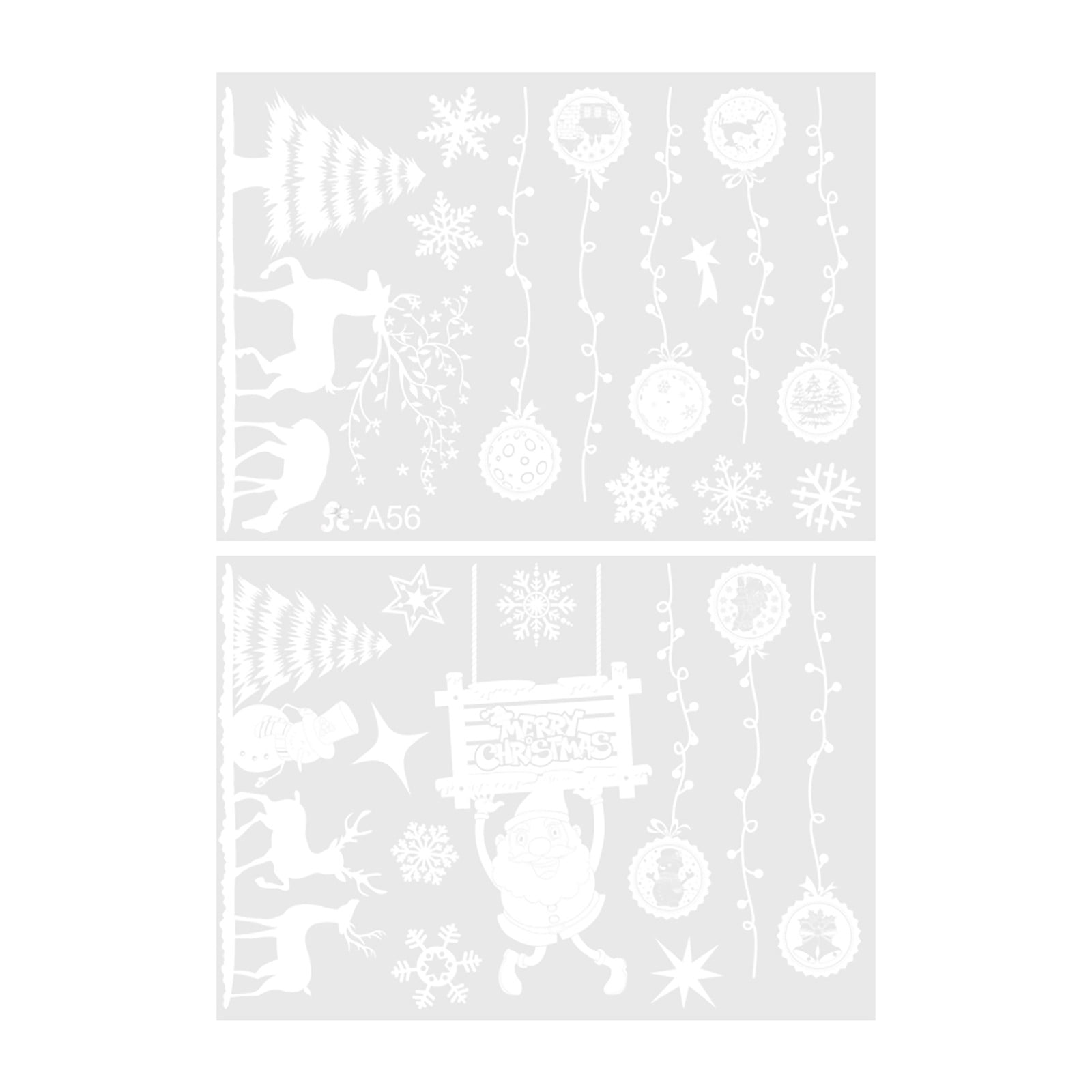 Details about   Christmas Santa Sleigh Reindeer Moon Window Scene Sticker 
